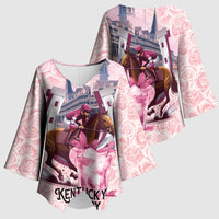Kentucky Horse Racing Kimono Sleeve Blouse Rose Run For The Roses Derby Art