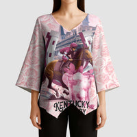 Kentucky Horse Racing Kimono Sleeve Blouse Rose Run For The Roses Derby Art