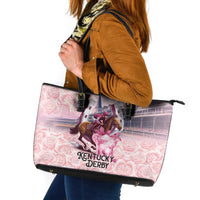 Kentucky Horse Racing Leather Tote Bag Rose Run For The Roses Derby Art