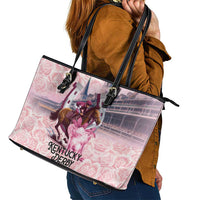 Kentucky Horse Racing Leather Tote Bag Rose Run For The Roses Derby Art