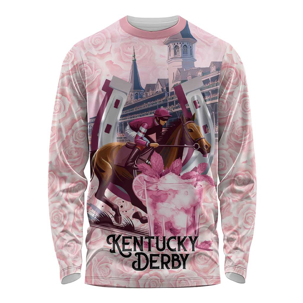 Kentucky Horse Racing Long Sleeve Shirt Rose Run For The Roses Derby Art