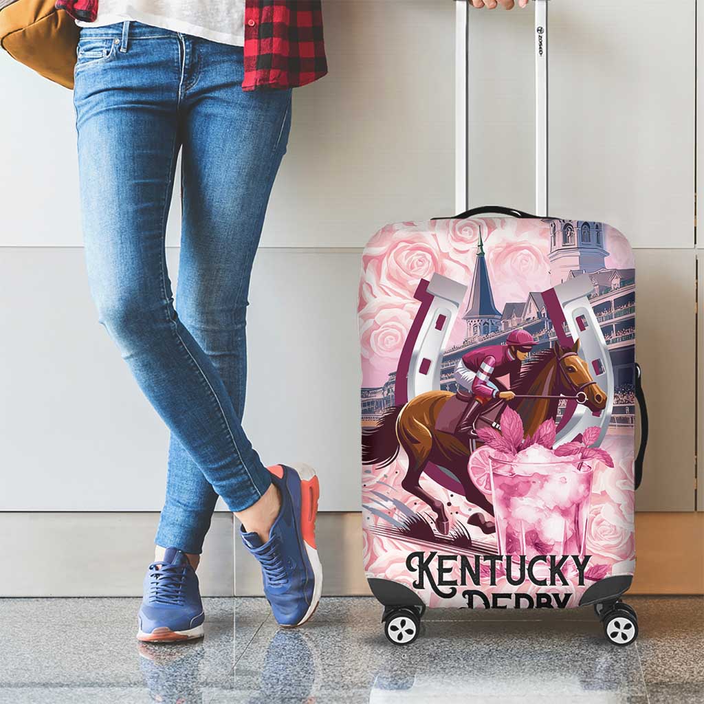 Kentucky Horse Racing Luggage Cover Rose Run For The Roses Derby Art