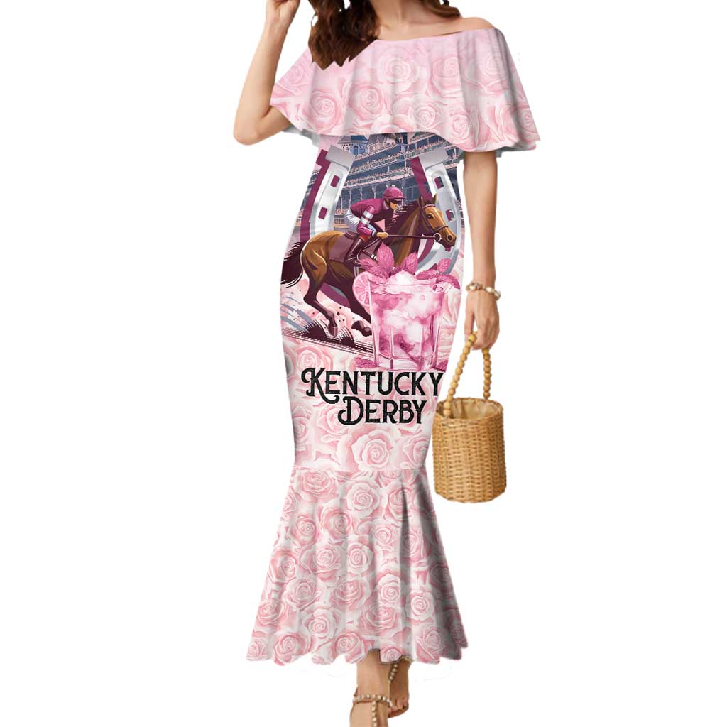 Kentucky Horse Racing Mermaid Dress Rose Run For The Roses Derby Art