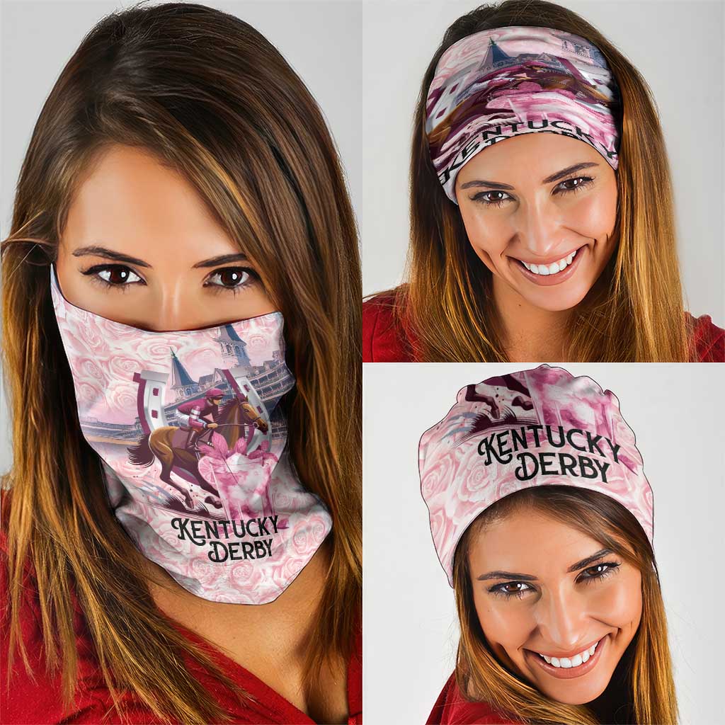 Kentucky Horse Racing Neck Gaiter Rose Run For The Roses Derby Art