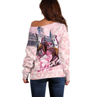 Kentucky Horse Racing Off Shoulder Sweater Rose Run For The Roses Derby Art