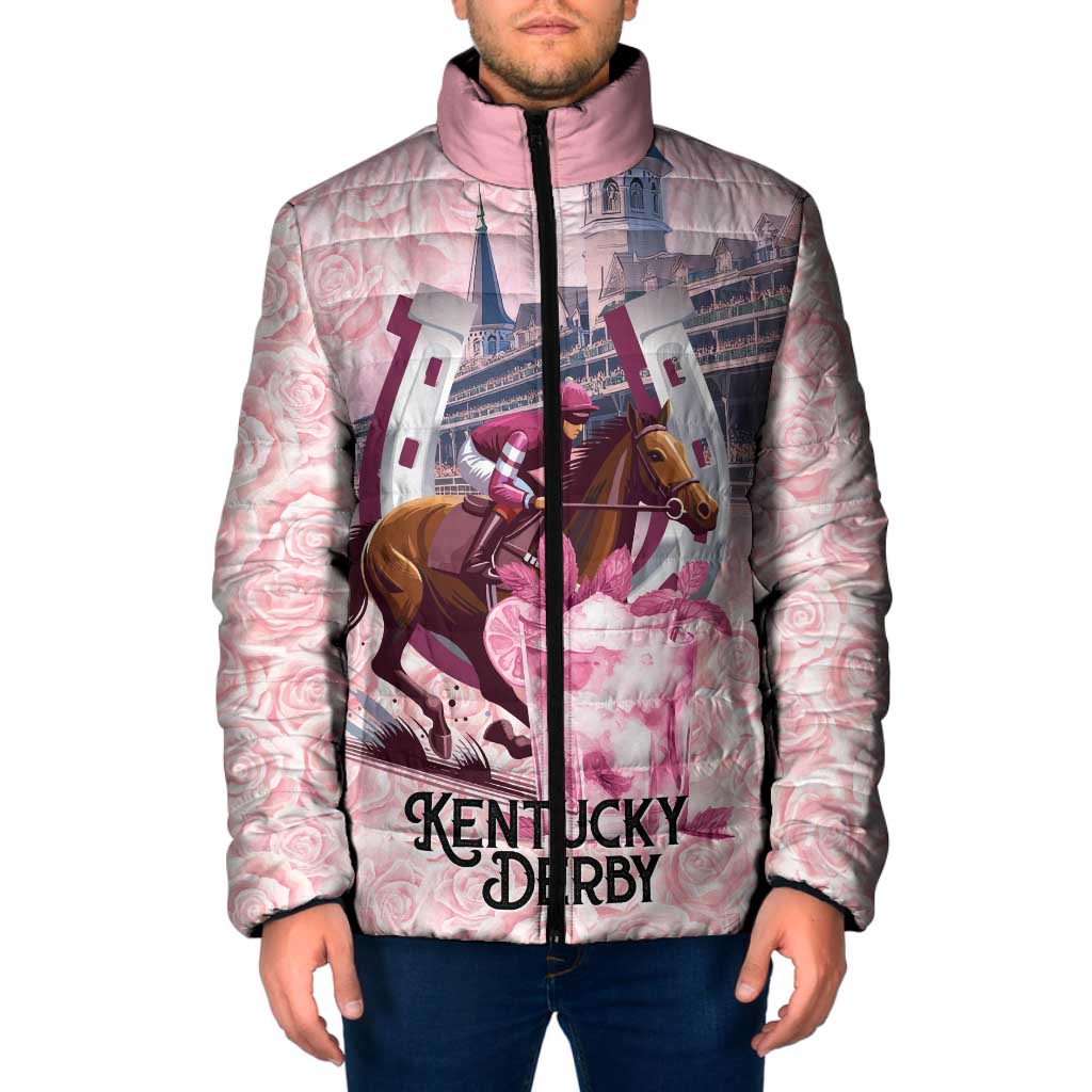 Kentucky Horse Racing Padded Jacket Rose Run For The Roses Derby Art
