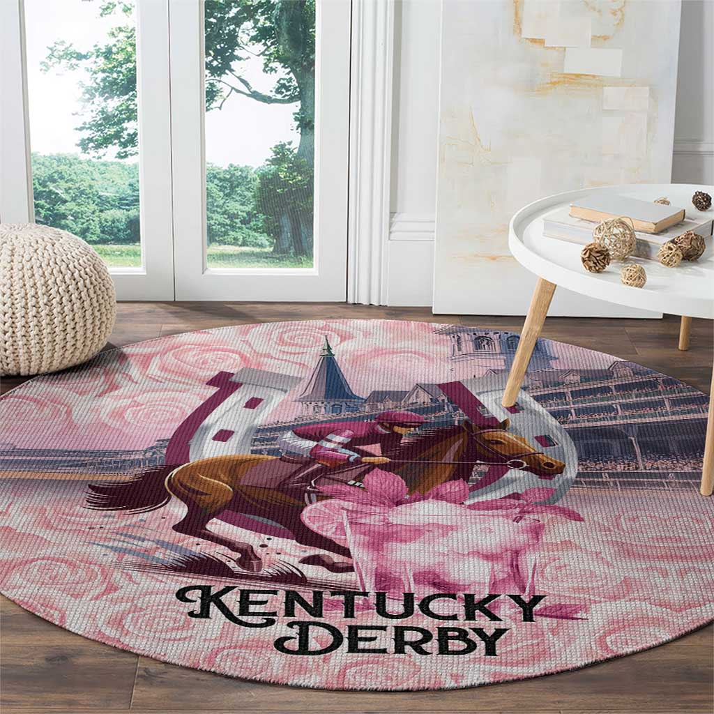 Kentucky Horse Racing Round Carpet Rose Run For The Roses Derby Art