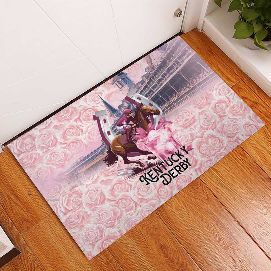 Kentucky Horse Racing Rubber Doormat Rose Run For The Roses Derby Art
