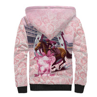 Kentucky Horse Racing Sherpa Hoodie Rose Run For The Roses Derby Art