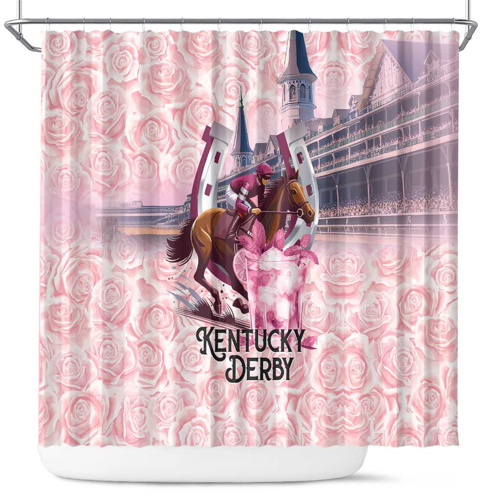 Kentucky Horse Racing Shower Curtain Rose Run For The Roses Derby Art