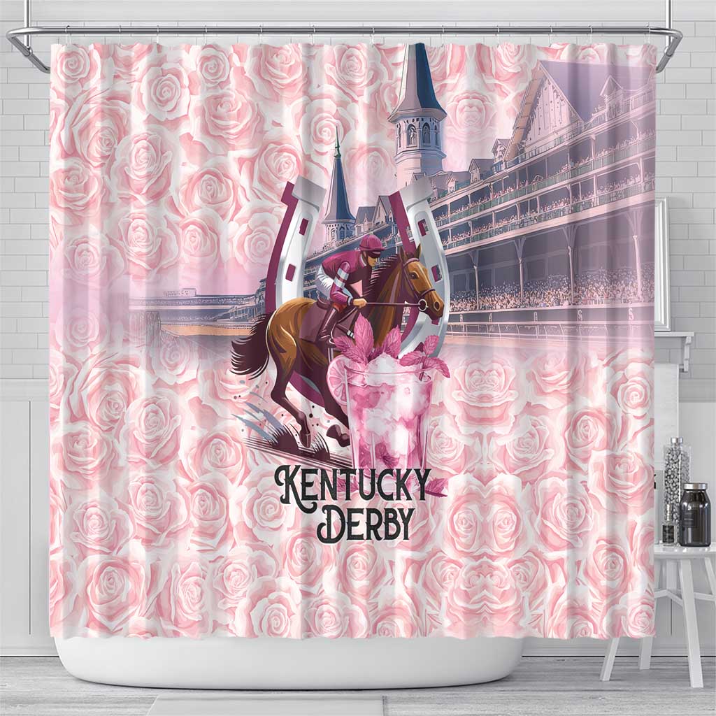 Kentucky Horse Racing Shower Curtain Rose Run For The Roses Derby Art