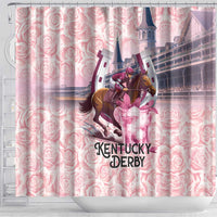 Kentucky Horse Racing Shower Curtain Rose Run For The Roses Derby Art