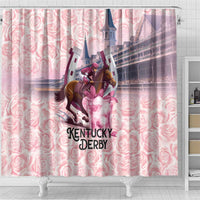Kentucky Horse Racing Shower Curtain Rose Run For The Roses Derby Art