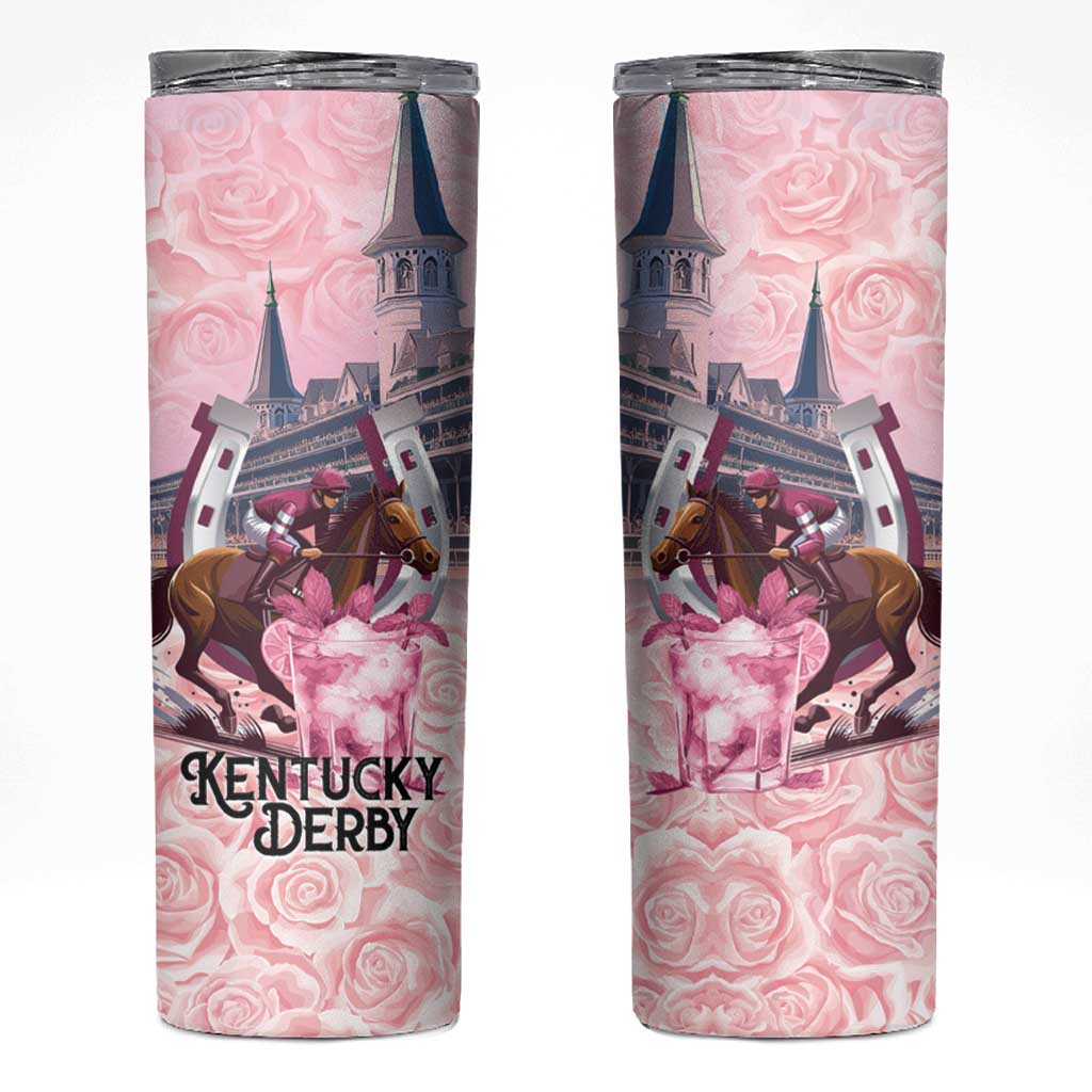 Kentucky Horse Racing Skinny Tumbler Rose Run For The Roses Derby Art