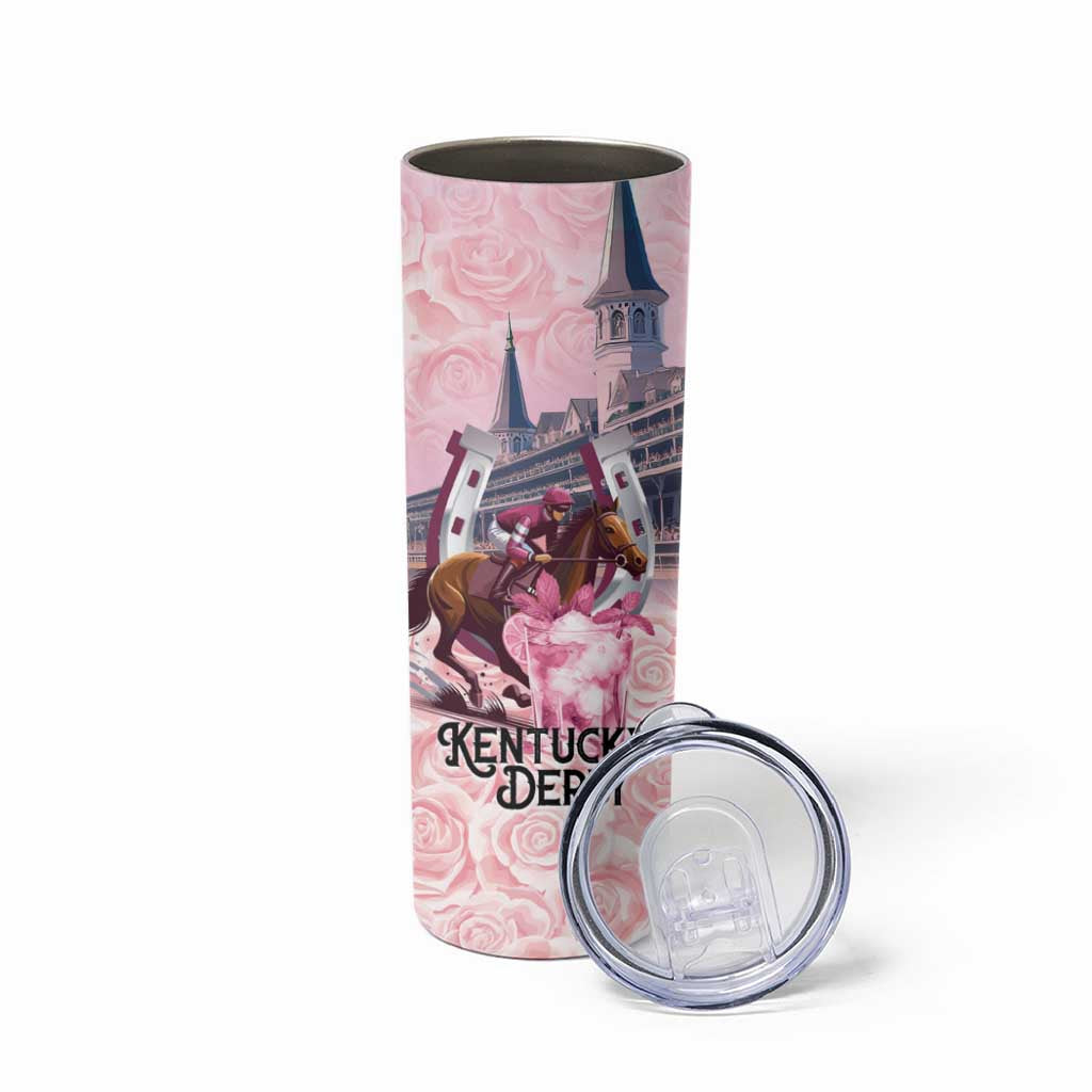 Kentucky Horse Racing Skinny Tumbler Rose Run For The Roses Derby Art
