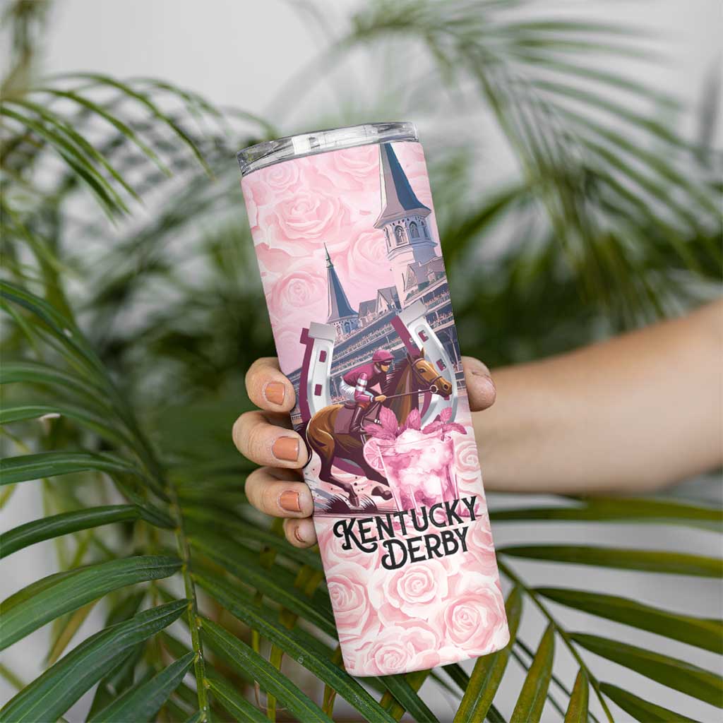 Kentucky Horse Racing Skinny Tumbler Rose Run For The Roses Derby Art