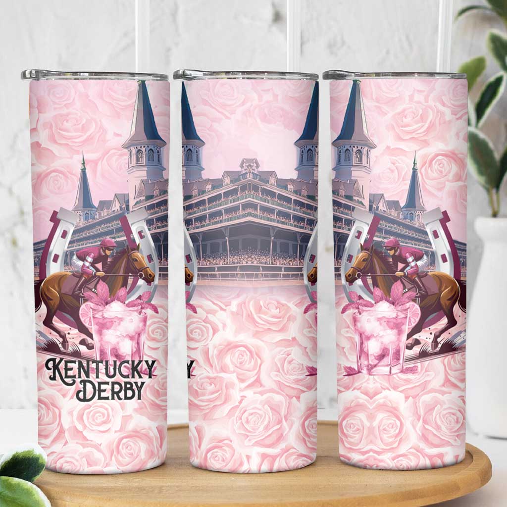 Kentucky Horse Racing Skinny Tumbler Rose Run For The Roses Derby Art