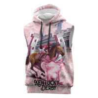 Kentucky Horse Racing Sleeveless Hoodie Rose Run For The Roses Derby Art