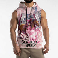 Kentucky Horse Racing Sleeveless Hoodie Rose Run For The Roses Derby Art