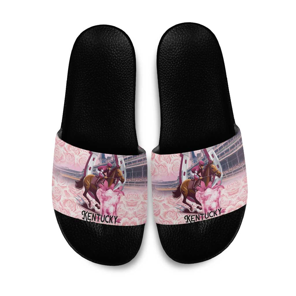 Kentucky Horse Racing Slide Sandals Rose Run For The Roses Derby Art