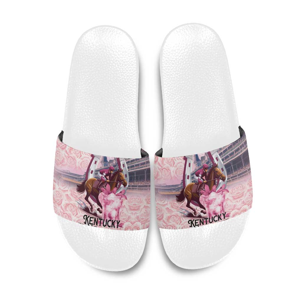 Kentucky Horse Racing Slide Sandals Rose Run For The Roses Derby Art