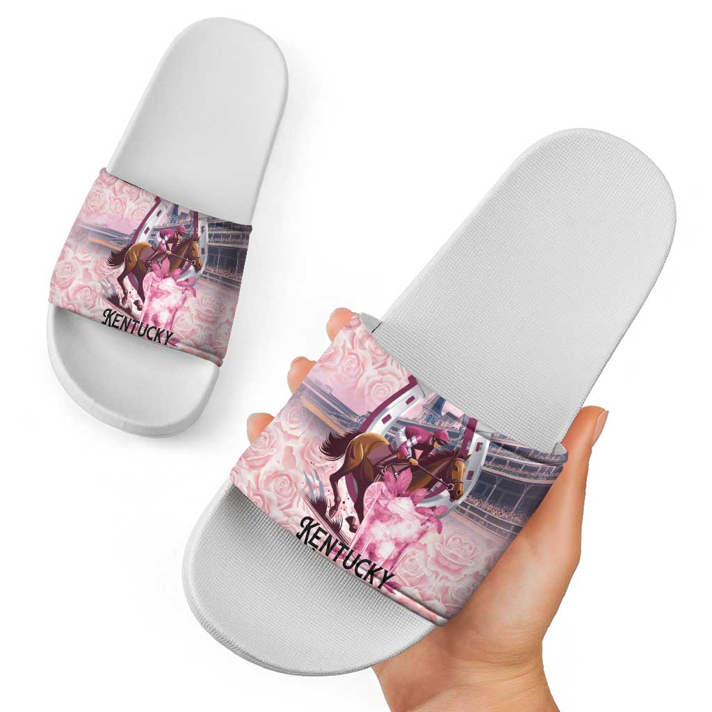 Kentucky Horse Racing Slide Sandals Rose Run For The Roses Derby Art