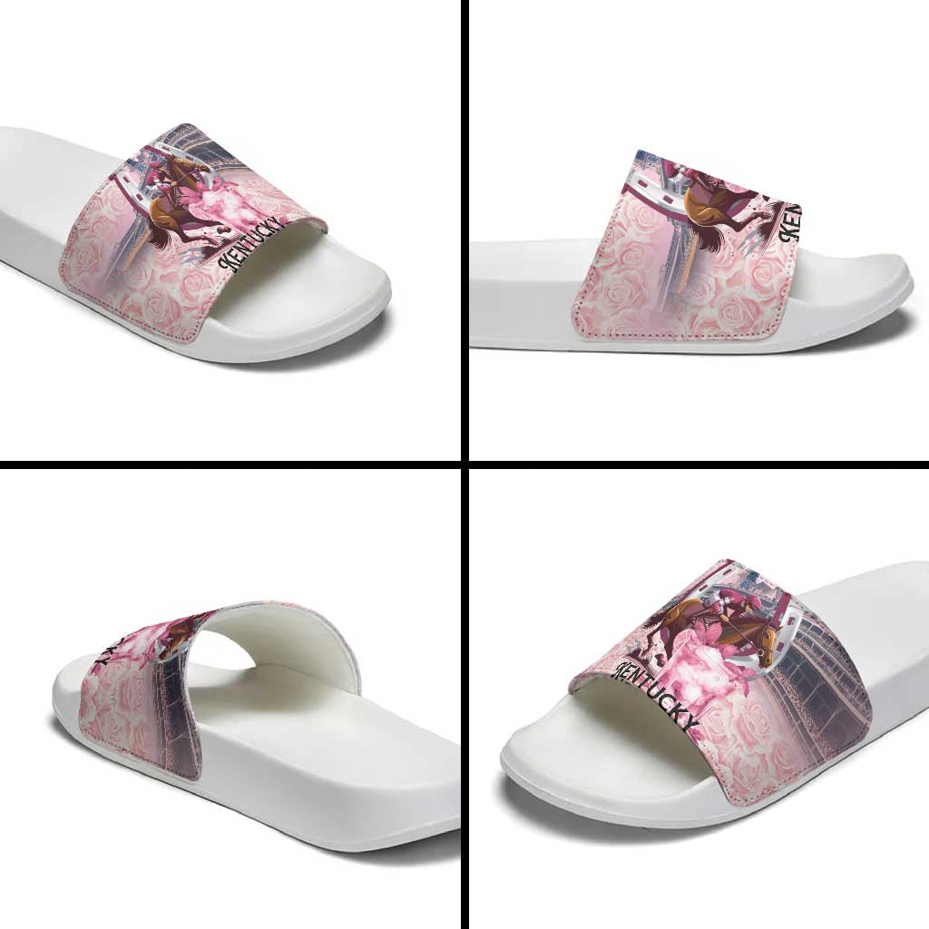 Kentucky Horse Racing Slide Sandals Rose Run For The Roses Derby Art