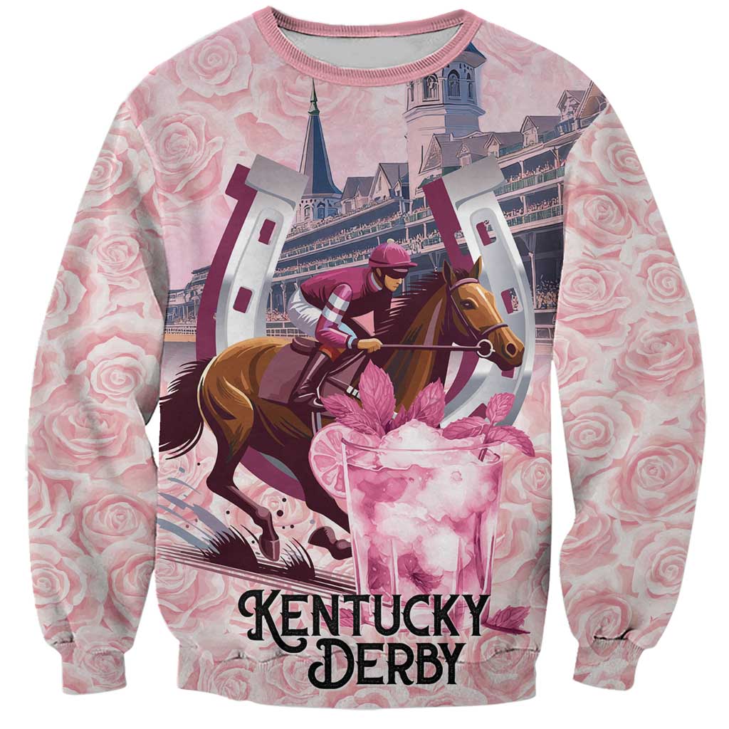 Kentucky Horse Racing Sweatshirt Rose Run For The Roses Derby Art