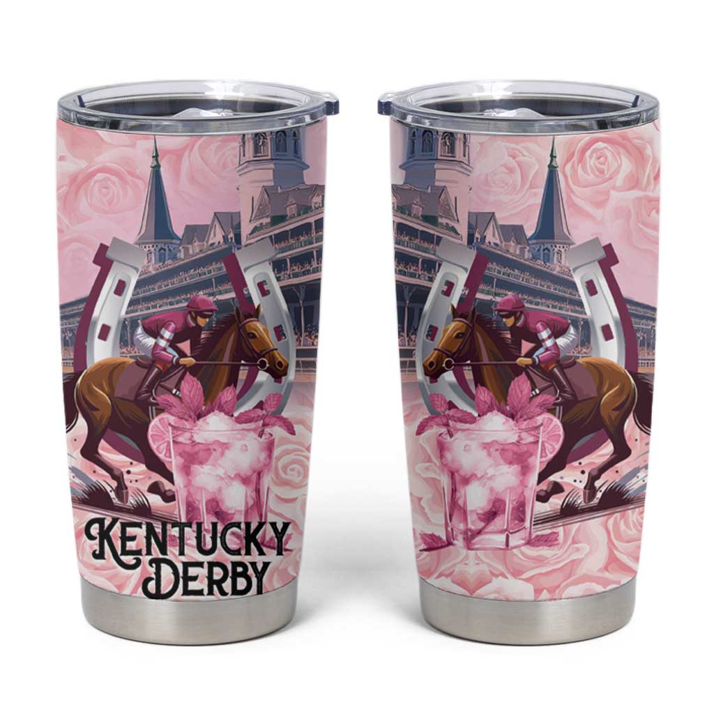 Kentucky Horse Racing Tumbler Cup Rose Run For The Roses Derby Art