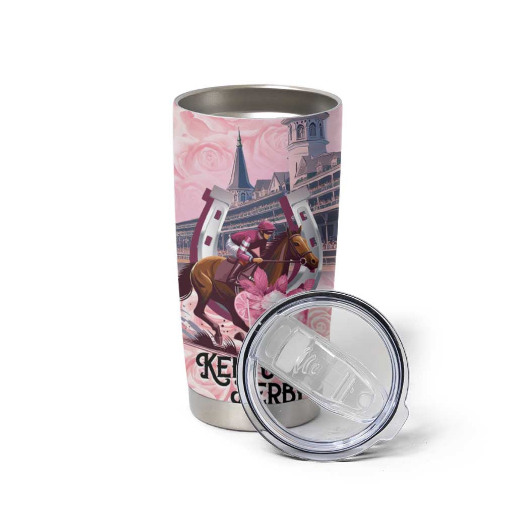 Kentucky Horse Racing Tumbler Cup Rose Run For The Roses Derby Art