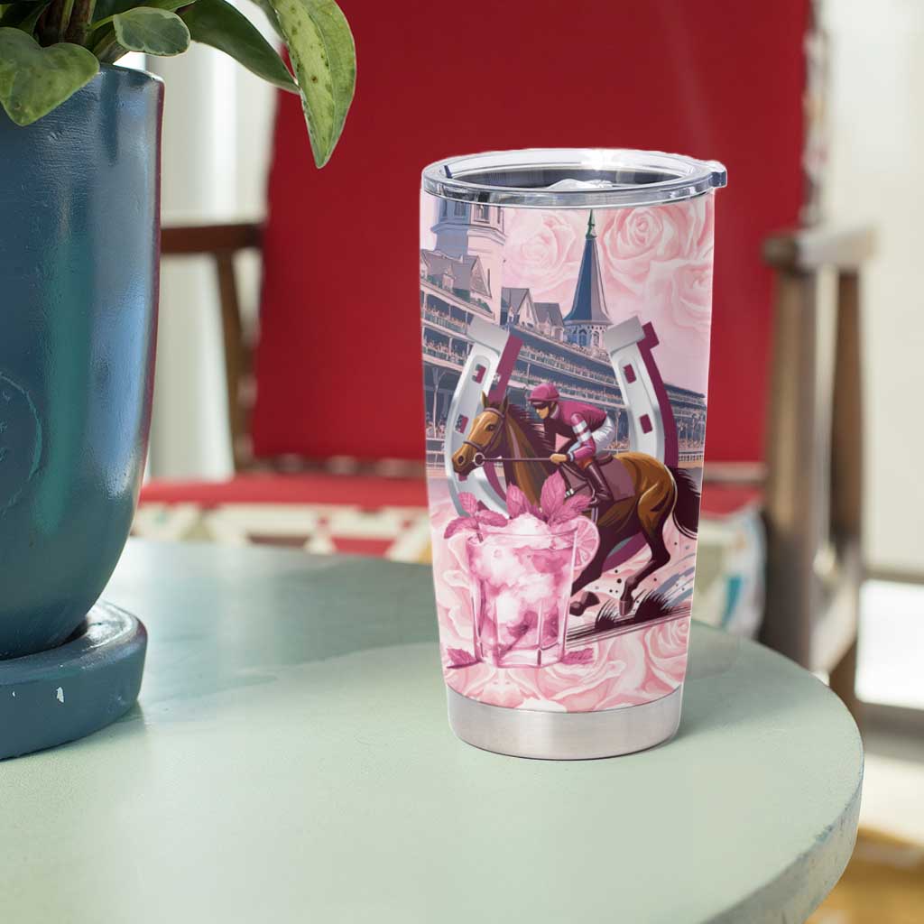Kentucky Horse Racing Tumbler Cup Rose Run For The Roses Derby Art