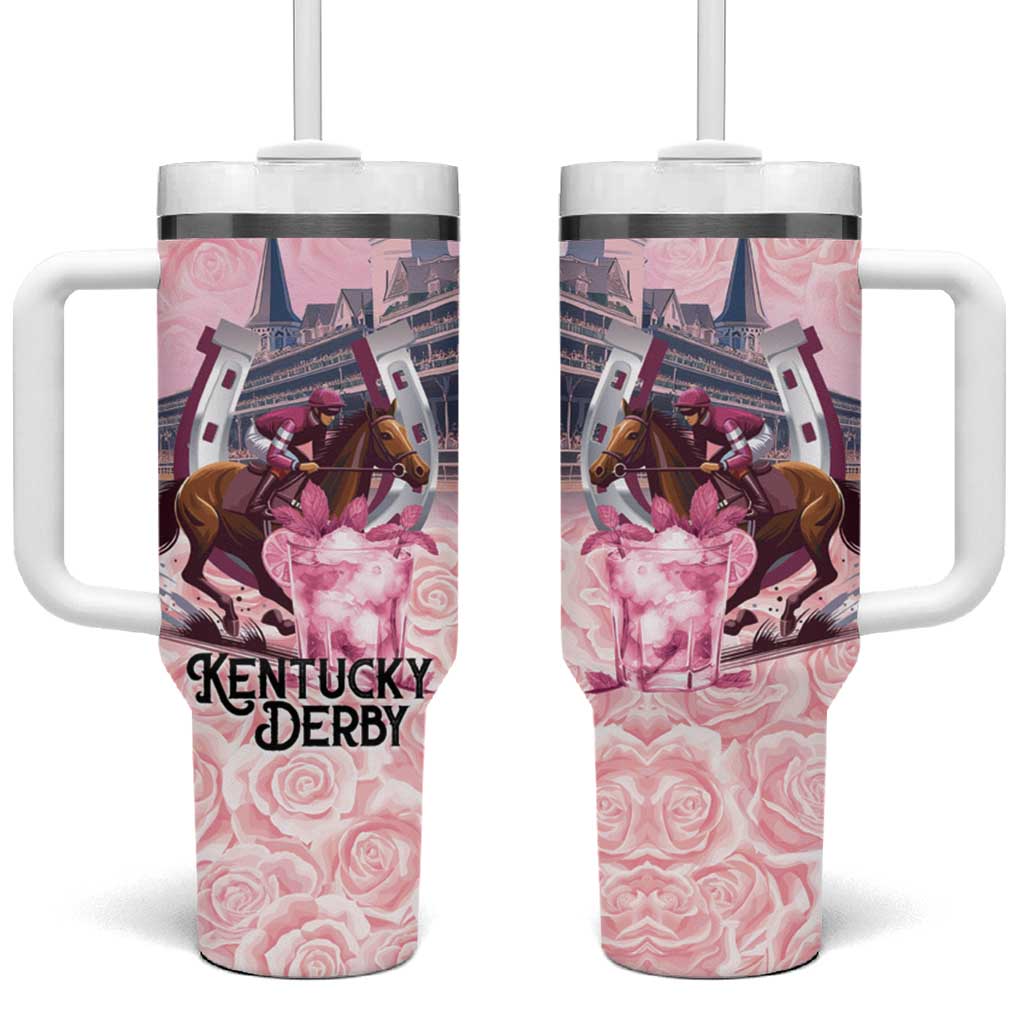 Kentucky Horse Racing Tumbler With Handle Rose Run For The Roses Derby Art