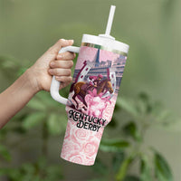 Kentucky Horse Racing Tumbler With Handle Rose Run For The Roses Derby Art