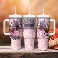 Kentucky Horse Racing Tumbler With Handle Rose Run For The Roses Derby Art