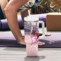 Kentucky Horse Racing Tumbler With Handle Rose Run For The Roses Derby Art