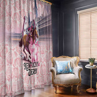 Kentucky Horse Racing Window Curtain Rose Run For The Roses Derby Art