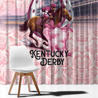 Kentucky Horse Racing Window Curtain Rose Run For The Roses Derby Art