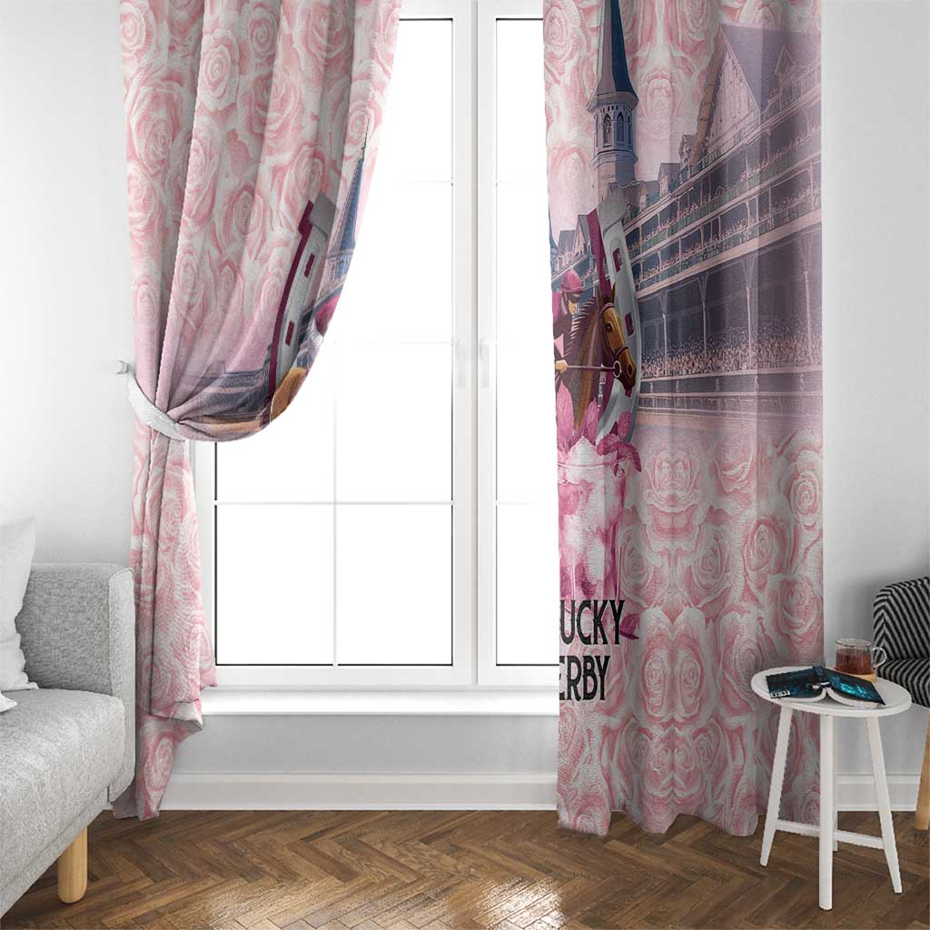Kentucky Horse Racing Window Curtain Rose Run For The Roses Derby Art