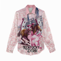 Kentucky Horse Racing Women Casual Shirt Rose Run For The Roses Derby Art