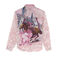 Kentucky Horse Racing Women Casual Shirt Rose Run For The Roses Derby Art