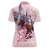 Kentucky Horse Racing Women Polo Shirt Rose Run For The Roses Derby Art