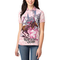Kentucky Horse Racing Women Polo Shirt Rose Run For The Roses Derby Art