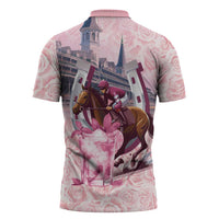 Kentucky Horse Racing Zipper Polo Shirt Rose Run For The Roses Derby Art