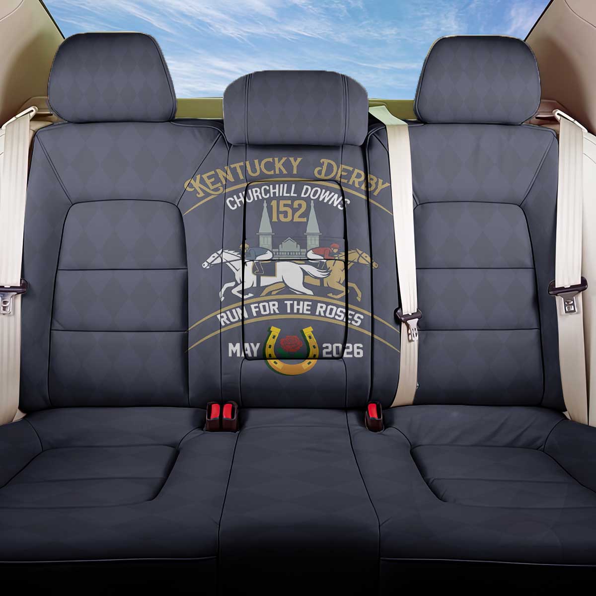 152nd Kentucky Horse Racing Back Car Seat Cover Derby Run For The Roses Vintage