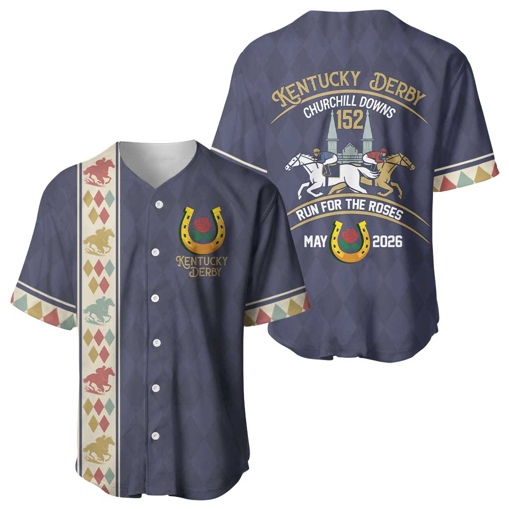 152nd Kentucky Horse Racing Baseball Jersey Derby Run For The Roses Vintage