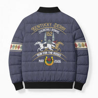 152nd Kentucky Horse Racing Bomber Puffer Jacket Derby Run For The Roses Vintage