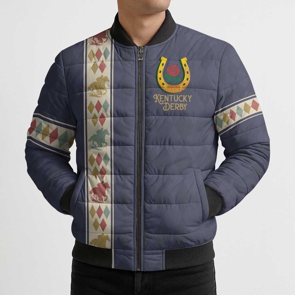 152nd Kentucky Horse Racing Bomber Puffer Jacket Derby Run For The Roses Vintage