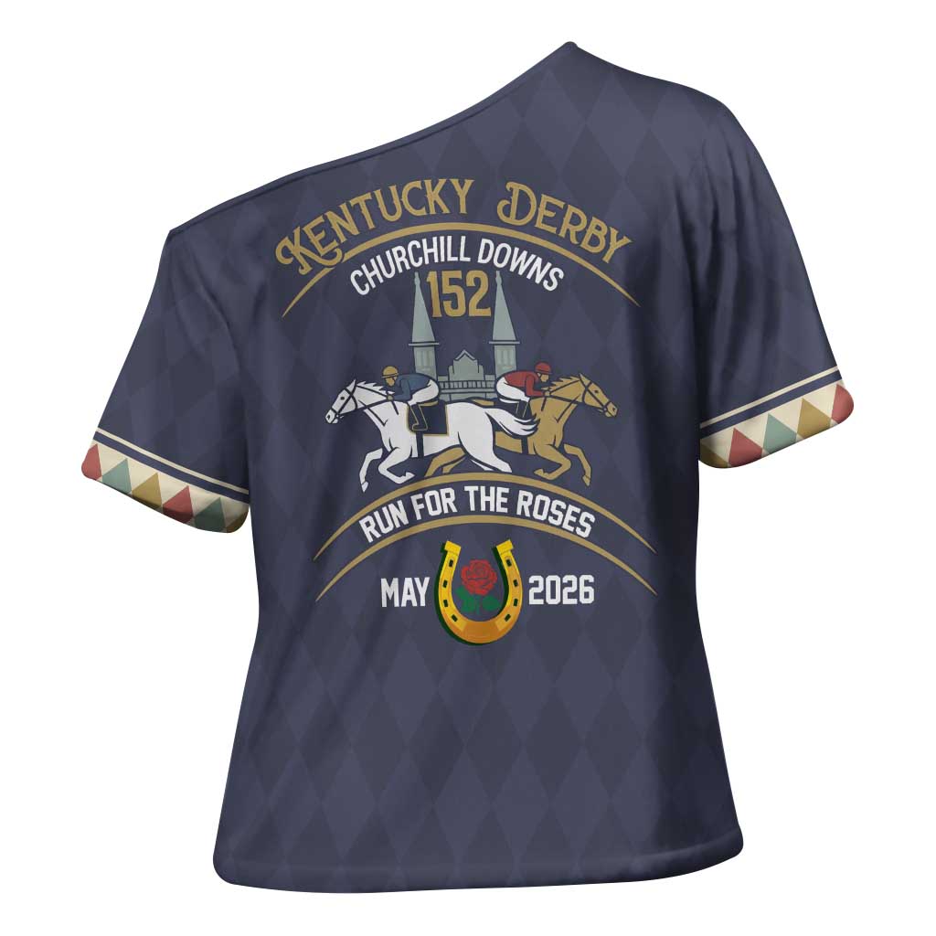 152nd Kentucky Horse Racing Cross Shoulder Shirt Derby Run For The Roses Vintage
