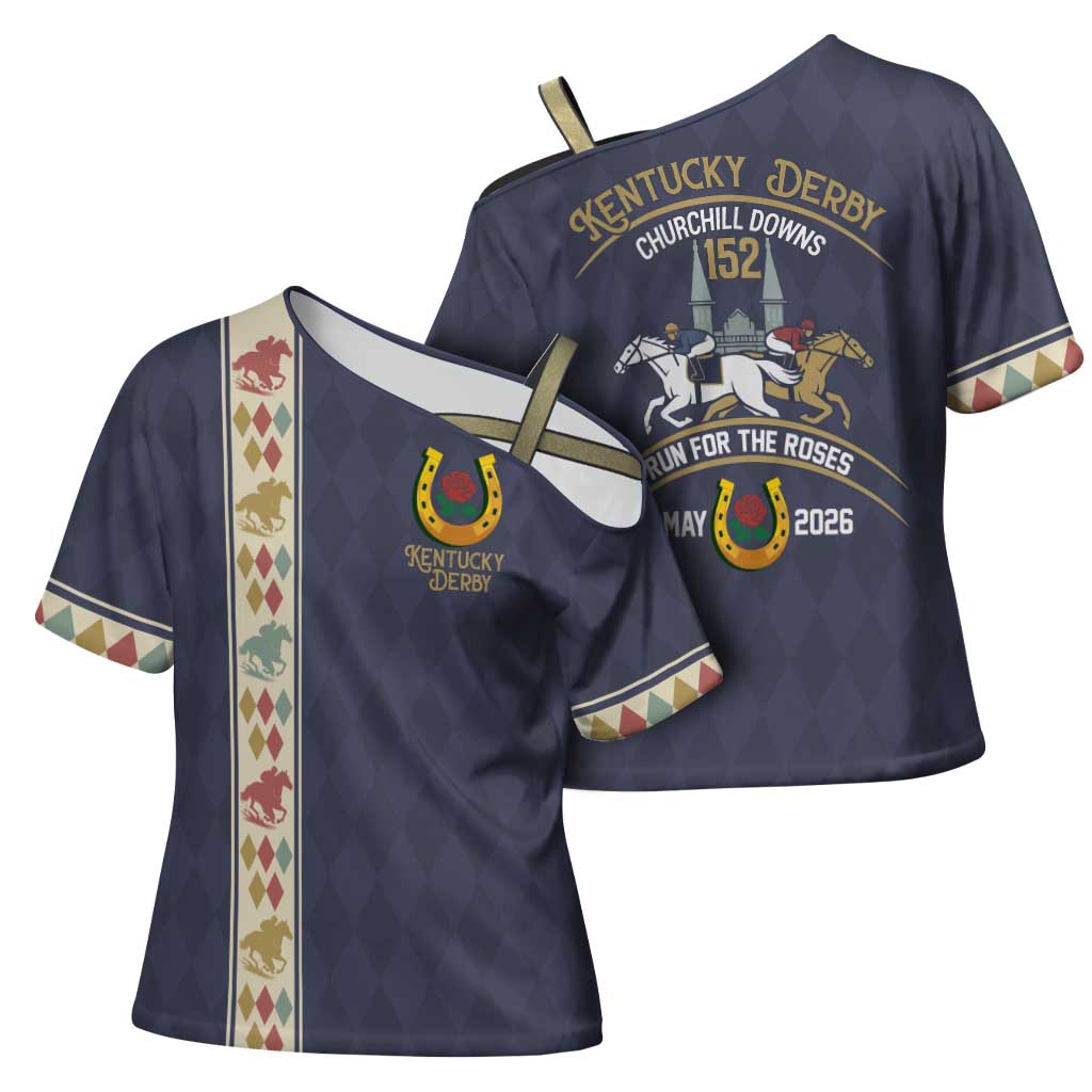 152nd Kentucky Horse Racing Cross Shoulder Shirt Derby Run For The Roses Vintage