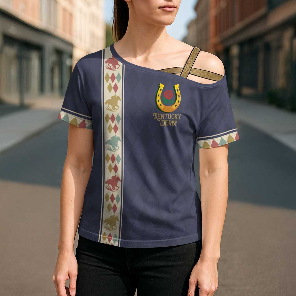 152nd Kentucky Horse Racing Cross Shoulder Shirt Derby Run For The Roses Vintage